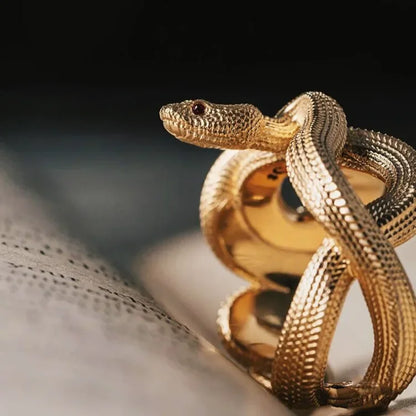 Vintage Silver Snake Ring for Men Handmade Jewelry Accessories Pendant