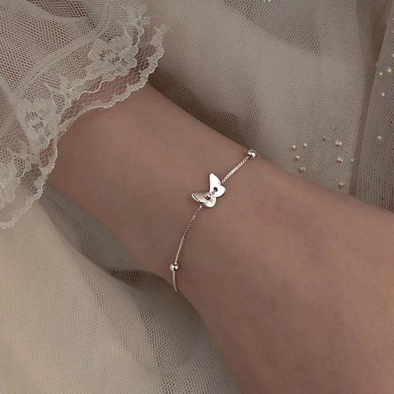 925 Silver Adjustable Butterfly Bracelet