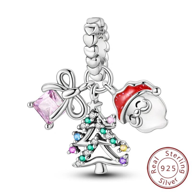 925 Sterling Silver Snowman Charm Bead