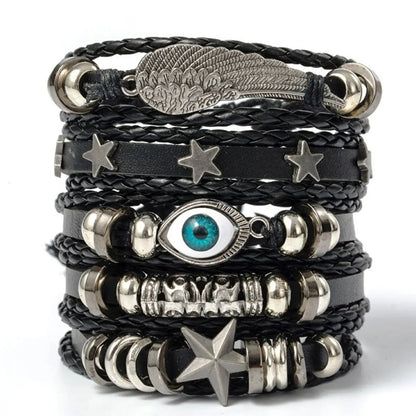 5PCS Evil Eye Punk Bracelet Set