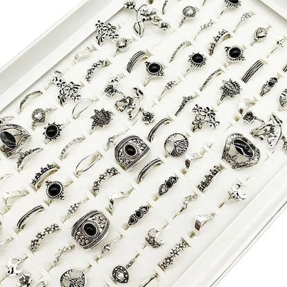 30pcs Vintage Leaf Shell Rings Set