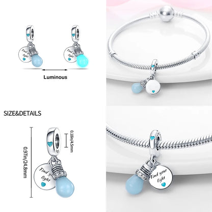 Silver Luminous Charms for Pandora Bracelets