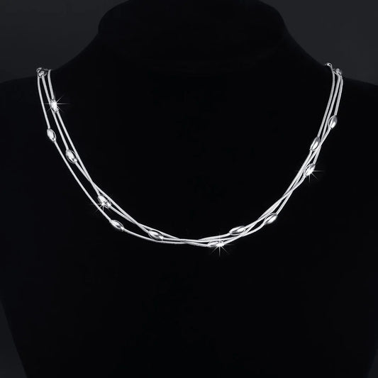 Luxury 925 Sterling Silver Charm Necklace