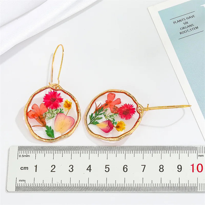 Colorful Dried Flower Earrings