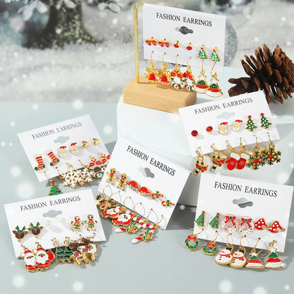 6pcs Christmas Stud Earrings Set