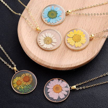 Colorful Sunflower Pendant Necklace